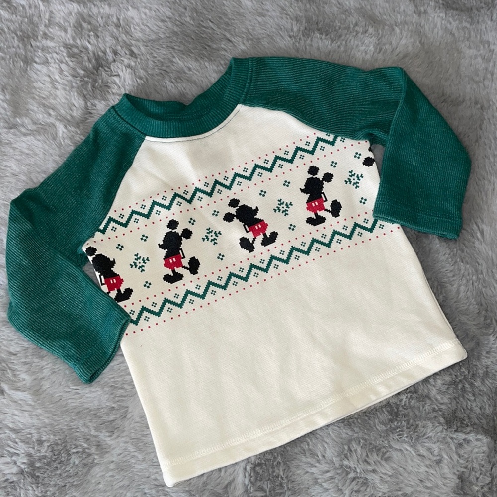 Disney Jumping Beans Mickey Mouse Ugly Christmas Sweater Sz 12M Winter